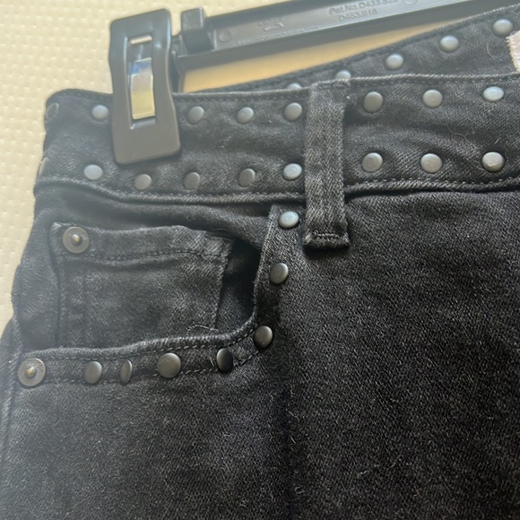 High Rize Stretch Denim Ankle Jeans with Stud accent - Picture 7 of 15